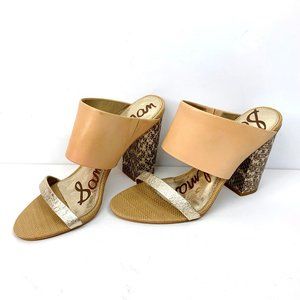 New Sam Edelman Yoselin Heels Sandals Tan/Beguie
